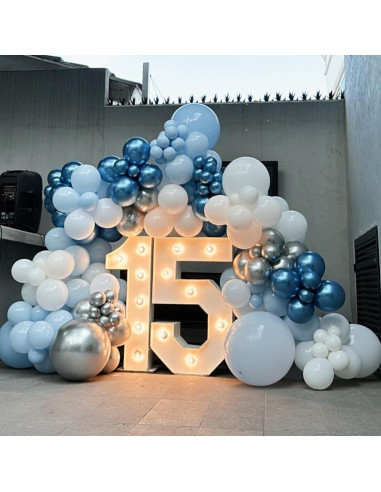Conjunto de Globos Azul Plateado TAOYE 35 Piezas 12 Pulgadas