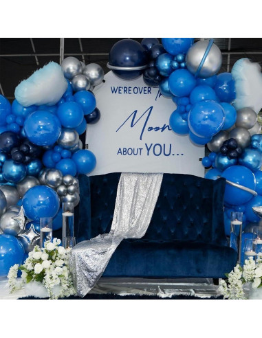 Conjunto de Globos Azul Plateado TAOYE 35 Piezas 12 Pulgadas