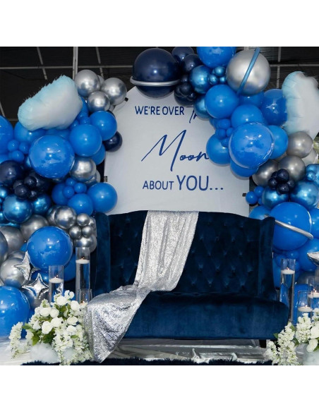 Conjunto de Globos Azul Plateado TAOYE 35 Piezas 12 Pulgadas