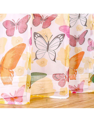 Cortinas Transparentes WUBODTI Mariposa 2 Paneles 99x269 cm