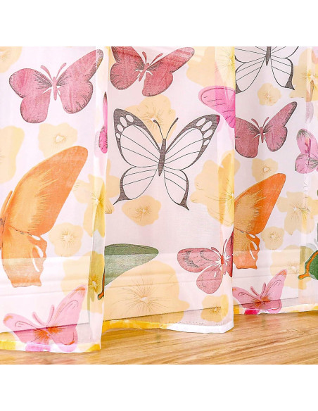 Cortinas Transparentes WUBODTI Mariposa 2 Paneles 99x269 cm