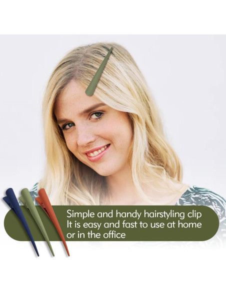 10 Clips de Pelo Tipo Cocodrilo Dizila 12 cm Antideslizantes