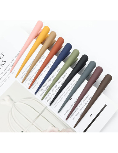 10 Clips de Pelo Tipo Cocodrilo Dizila 12 cm Antideslizantes