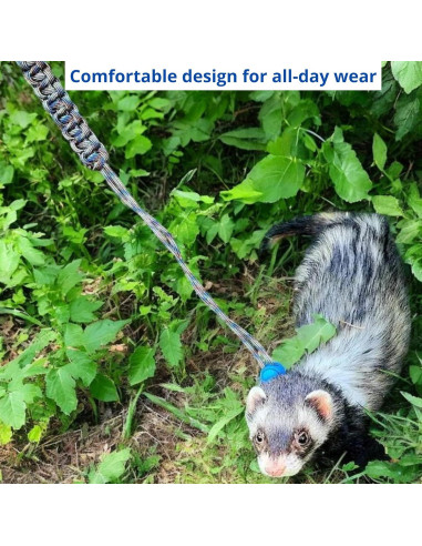 Arnés y Correa Ajustable para Hurones Homedy Azul Mini
