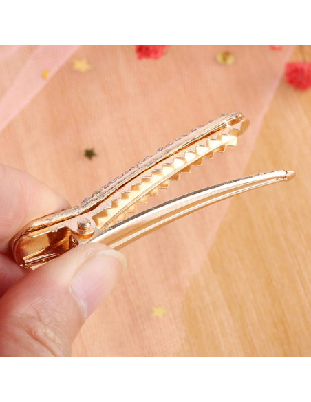 12 Clips de Pelo de Cocodrilo LoveBB con Rhinestones 6 cm