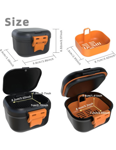 Taza de Baño para Dentaduras ARGOMAX Negra y Naranja