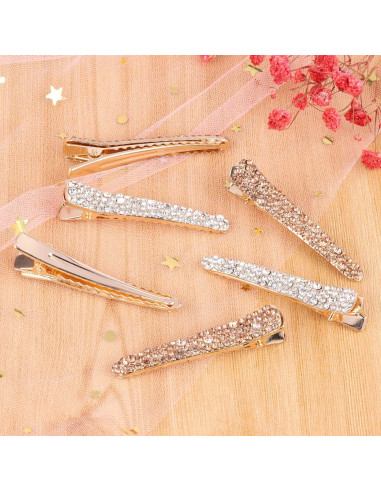 12 Clips de Pelo de Cocodrilo LoveBB con Rhinestones 6 cm