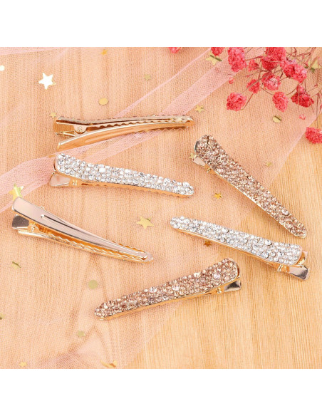 12 Clips de Pelo de Cocodrilo LoveBB con Rhinestones 6 cm