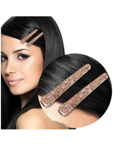 12 Clips de Pelo de Cocodrilo LoveBB con Rhinestones 6 cm