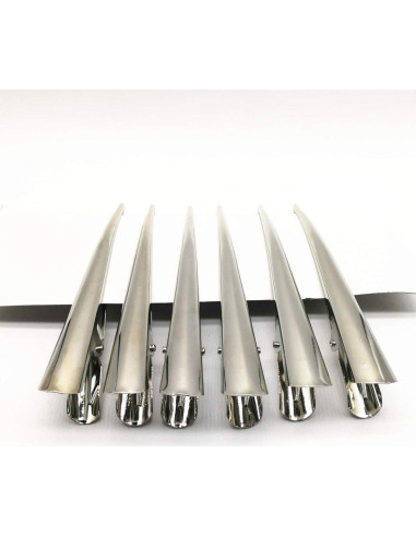 6 Clips de Cabello Metálicos Plateados CONOFA 12.7 cm