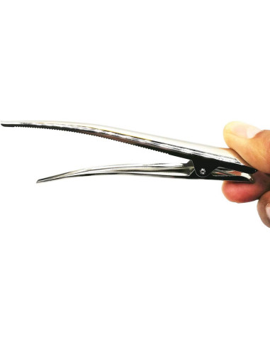 6 Clips de Cabello Metálicos Plateados CONOFA 12.7 cm
