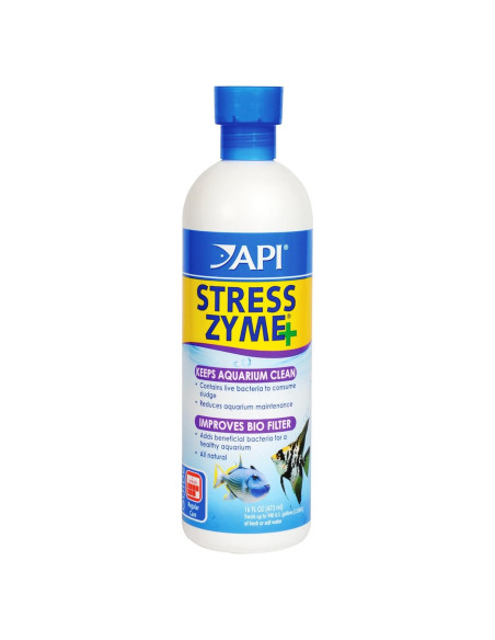 API STRESS ZYME 473 ml - Solución de Limpieza para Acuarios