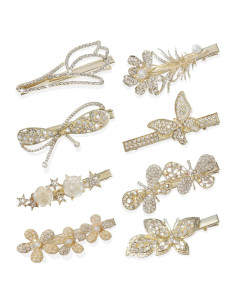 KAGNAL Clips para el cabello brillantes - 8 Piezas de Rhinestone