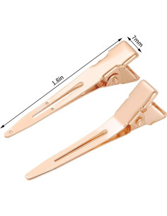 50 Clips de Rizo de Cocodrilo Bantoye 4.5cm Oro Rosa Metal 2