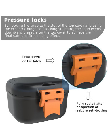 Taza de Baño para Dentaduras ARGOMAX Negra y Naranja