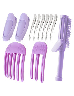 11 Clips Fluffy Raíz de Cabello YOOOYOOO Púrpura DIY