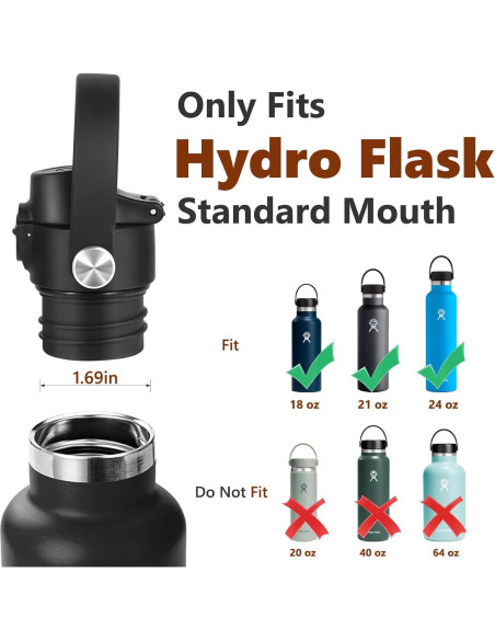 Tapa Auto Flip EIPOSAU para Botella Hydro Flask 2PCS Tapa Auto Flip EIPOSAU para Botella Hydro Flask 2PCS