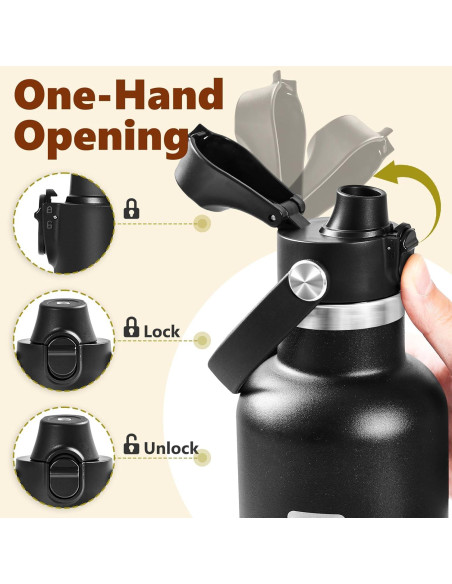 Tapa Auto Flip EIPOSAU para Botella Hydro Flask 2PCS Tapa Auto Flip EIPOSAU para Botella Hydro Flask 2PCS