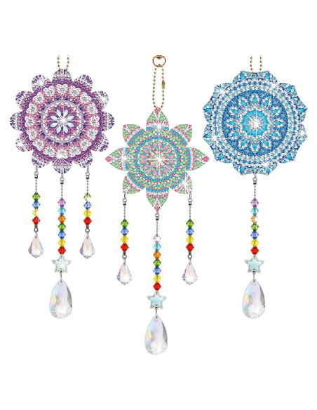 Kit de Campanas de Viento Suncatcher Macarrie 3 Piezas DIY