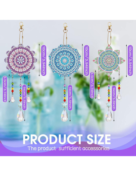 Kit de Campanas de Viento Suncatcher Macarrie 3 Piezas DIY
