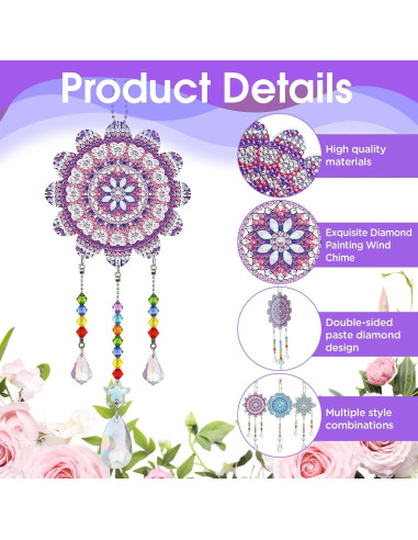 Kit de Campanas de Viento Suncatcher Macarrie 3 Piezas DIY