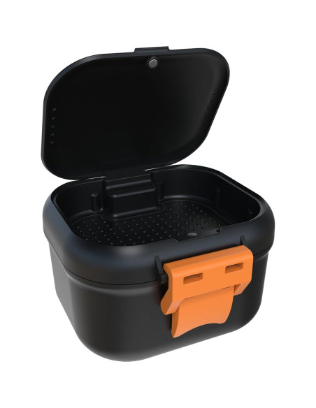 Taza de Baño para Dentaduras ARGOMAX Negra y Naranja