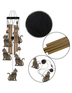 Campanas de Viento de Gato xxschy - 71 cm Bronce Decoración 2