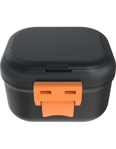 Taza de Baño para Dentaduras ARGOMAX Negra y Naranja