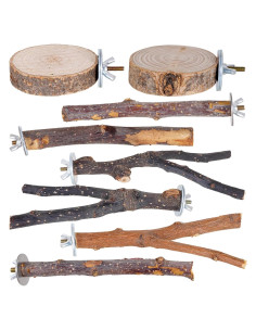 Percha para Aves Libiline de Madera Natural 8 Piezas 15cm
