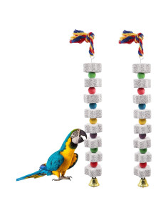 Paquete de 2 Juguetes para Aves Dnoifne - Masticar y Calcio 35 cm
