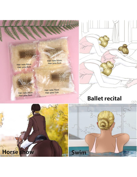 Conjunto de redes y horquillas para cabello Teenitor - 40 redes y 80 horquillas