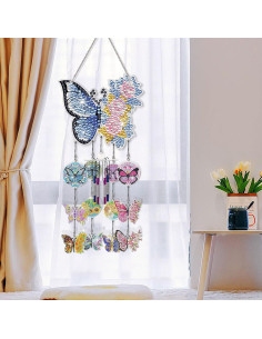 Campanas de Viento DIY Genérico Mariposa 95x19 cm Acrílico 2