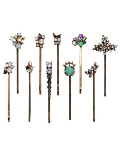 10 Clips para el Cabello Retro CloverU - Horquillas Elegantes