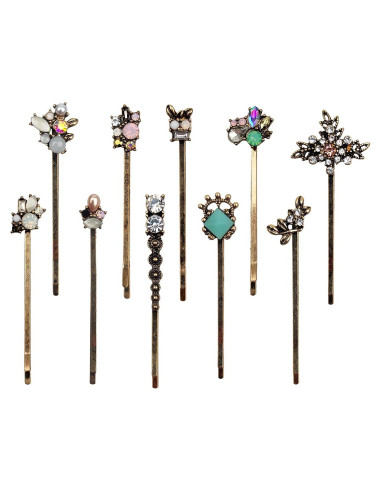 10 Clips para el Cabello Retro CloverU - Horquillas Elegantes