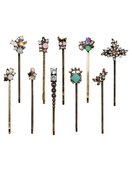 10 Clips para el Cabello Retro CloverU - Horquillas Elegantes