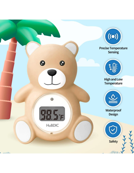 Termómetro de baño para bebés HubiBaby 2 en 1 con alerta