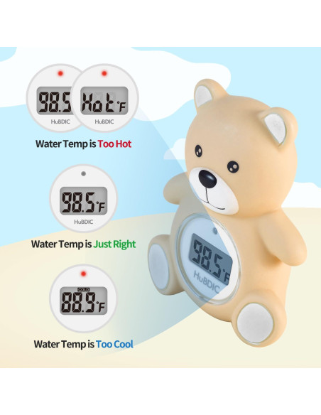 Termómetro de baño para bebés HubiBaby 2 en 1 con alerta
