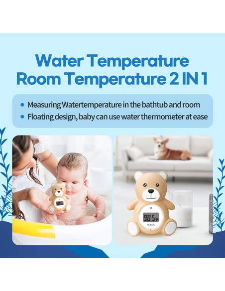Termómetro de baño para bebés HubiBaby 2 en 1 con alerta