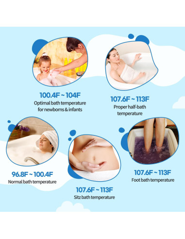 Termómetro de baño para bebés HubiBaby 2 en 1 con alerta