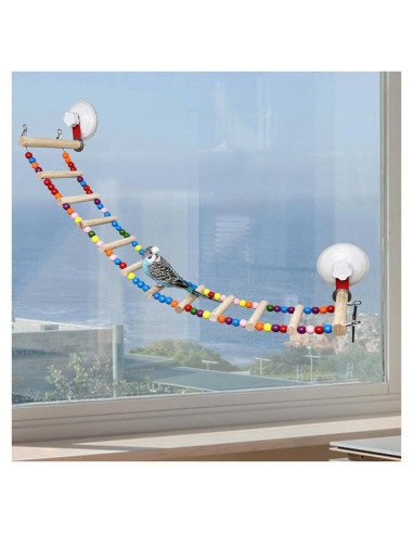 Escalera de Madera para Pájaros FlidRunest 65 cm Colorida