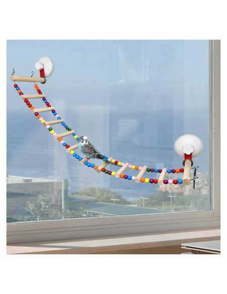 Escalera de Madera para Pájaros FlidRunest 65 cm Colorida