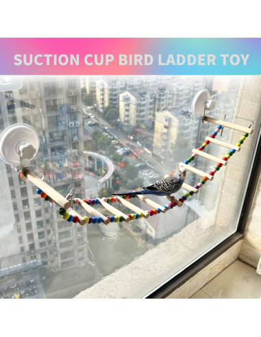 Escalera de Madera para Pájaros FlidRunest 65 cm Colorida