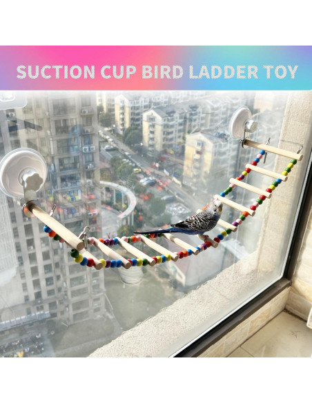 Escalera de Madera para Pájaros FlidRunest 65 cm Colorida