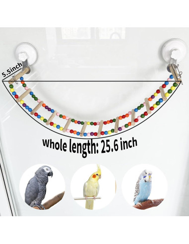 Escalera de Madera para Pájaros FlidRunest 65 cm Colorida