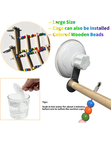 Escalera de Madera para Pájaros FlidRunest 65 cm Colorida