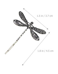 4 Clips para el Cabello Libélula Plateada YuanHolumid 2