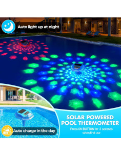 Termómetro Digital Flotante de Piscina Pircaath Solar IP68 2