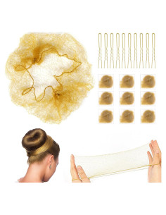 Conjunto de Redes para Moño de Ballet Sliverdew - 20 Unidades Rubias