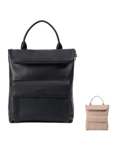 Mochila de Oficina para Mujeres de Cuero Vegano 30L Negra