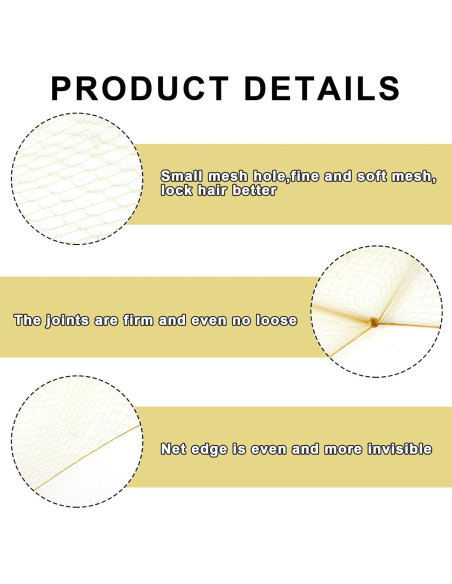 Conjunto de Redes para Moño de Ballet Sliverdew - 20 Unidades Rubias